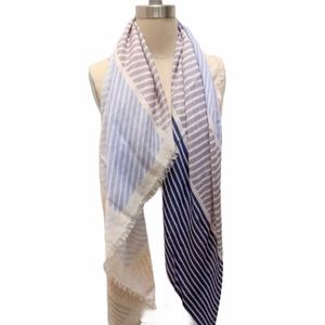 Colorblock Pastel Stripes Sheer Scarf